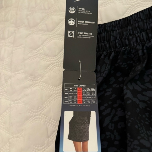 Speedo Woven Skort Women’s X-Large Black UPF50+ Tennis Pickleball Swimming NWT - Picture 10 of 11